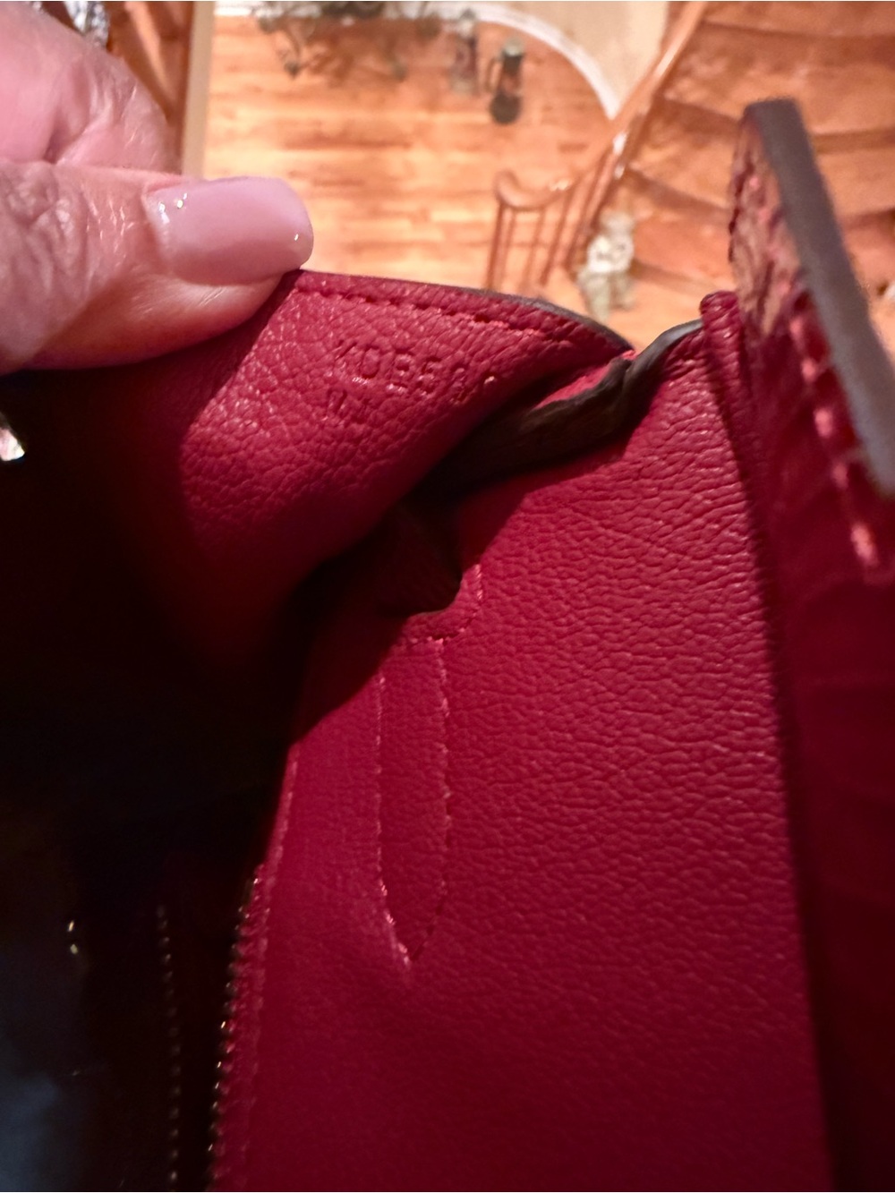 Elegant Embossed Lizard Rouge H Top-Handle Bag with Scarf Accent with ghw 30CM - Picture 5 of 9
